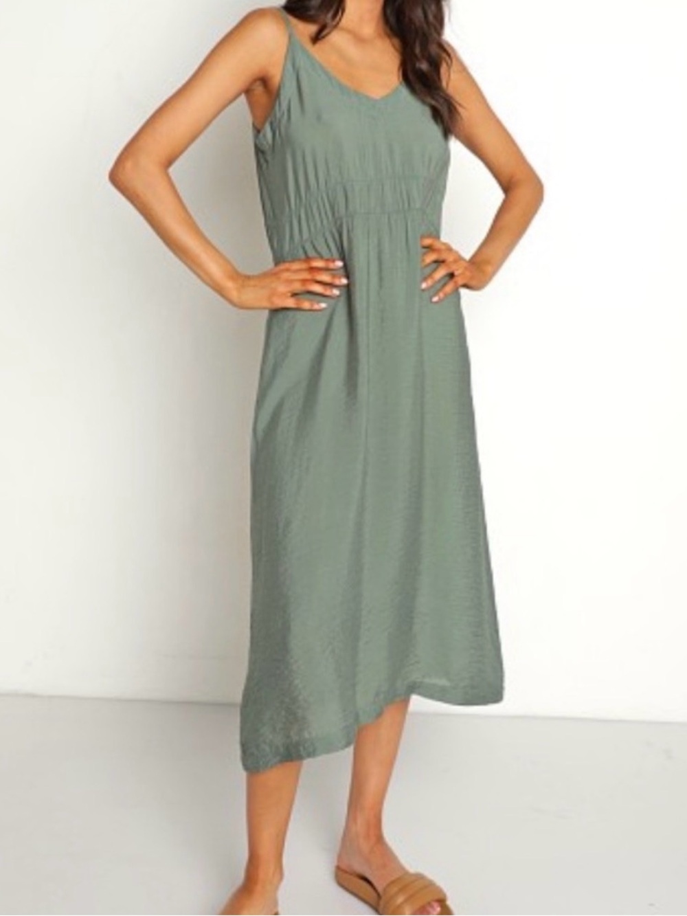 Lacusa Midi Dress in Sage Green